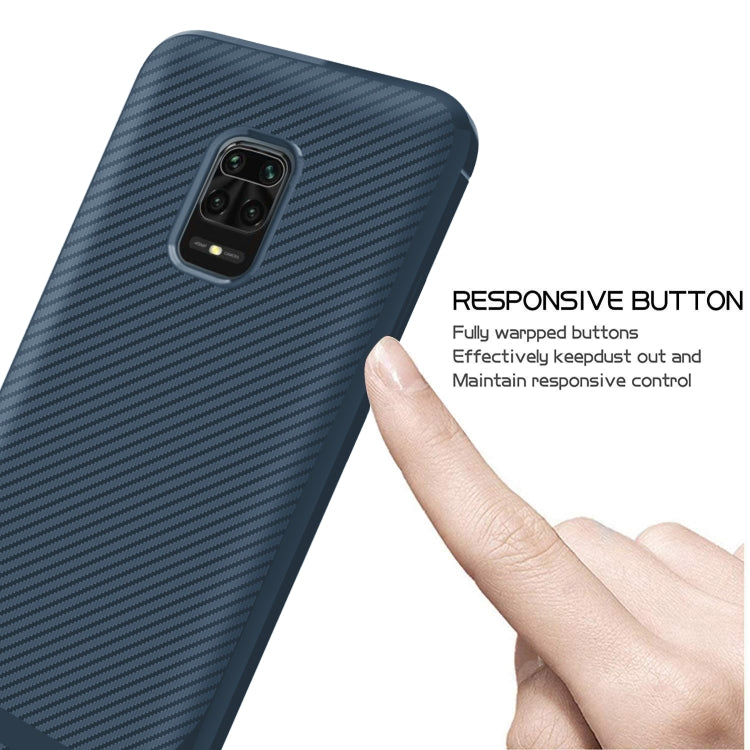 For Xiaomi Redmi Note 9S / 9 Pro / 9 Pro Max Carbon Fiber Texture Shockproof TPU Protective Case