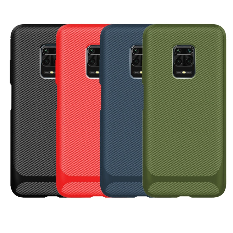 For Xiaomi Redmi Note 9S / 9 Pro / 9 Pro Max Carbon Fiber Texture Shockproof TPU Protective Case