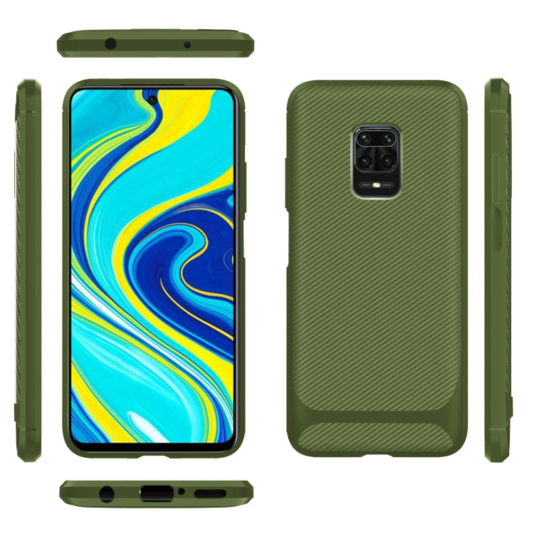 For Xiaomi Redmi Note 9S / 9 Pro / 9 Pro Max Carbon Fiber Texture Shockproof TPU Protective Case