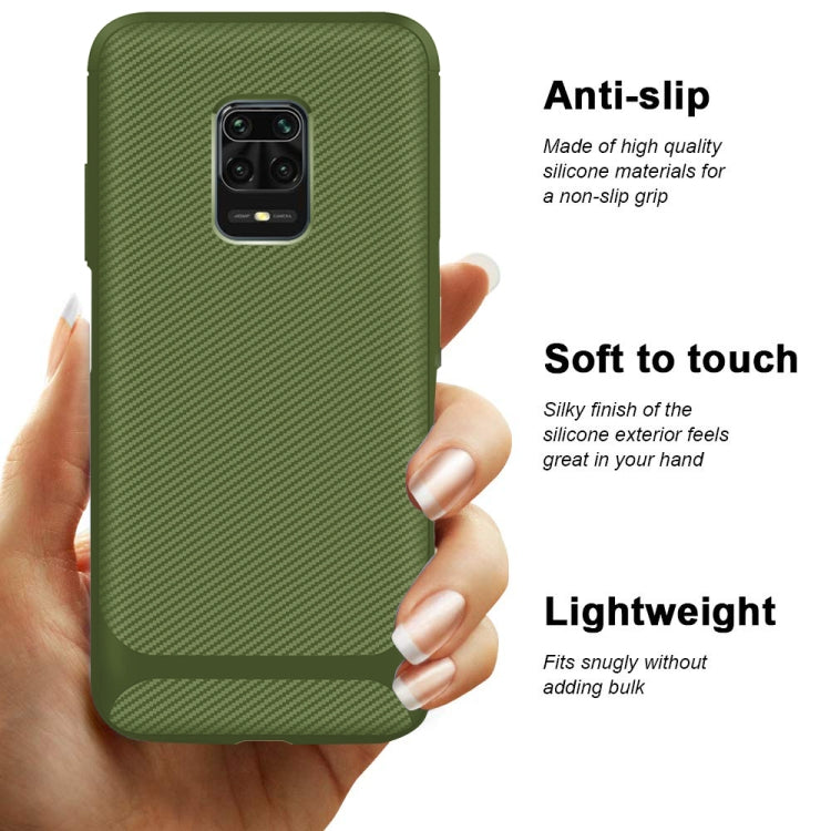 For Xiaomi Redmi Note 9S / 9 Pro / 9 Pro Max Carbon Fiber Texture Shockproof TPU Protective Case