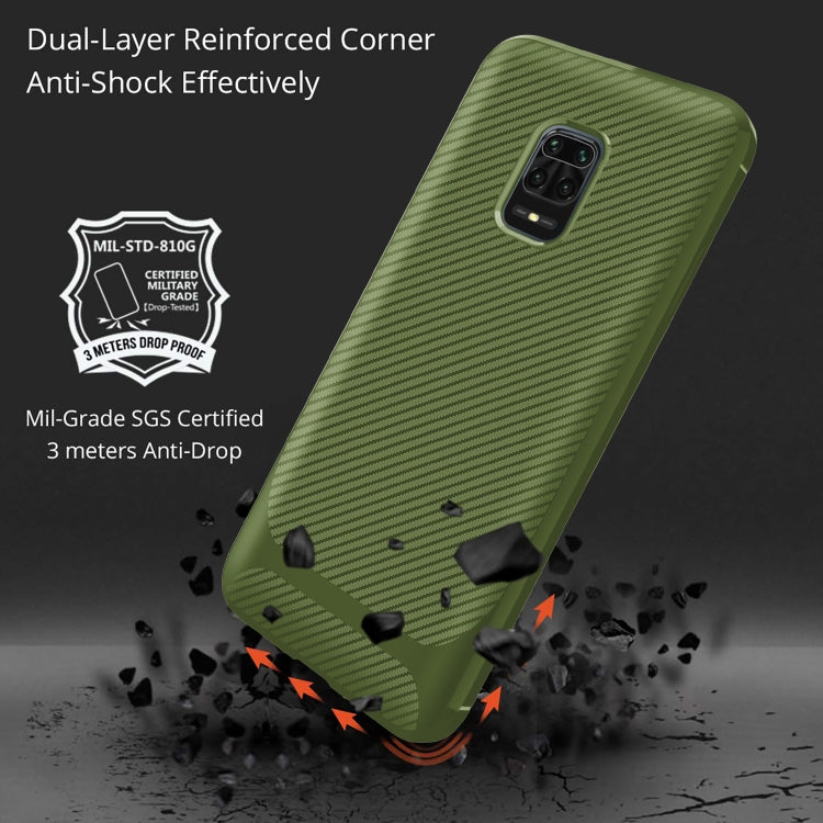 For Xiaomi Redmi Note 9S / 9 Pro / 9 Pro Max Carbon Fiber Texture Shockproof TPU Protective Case