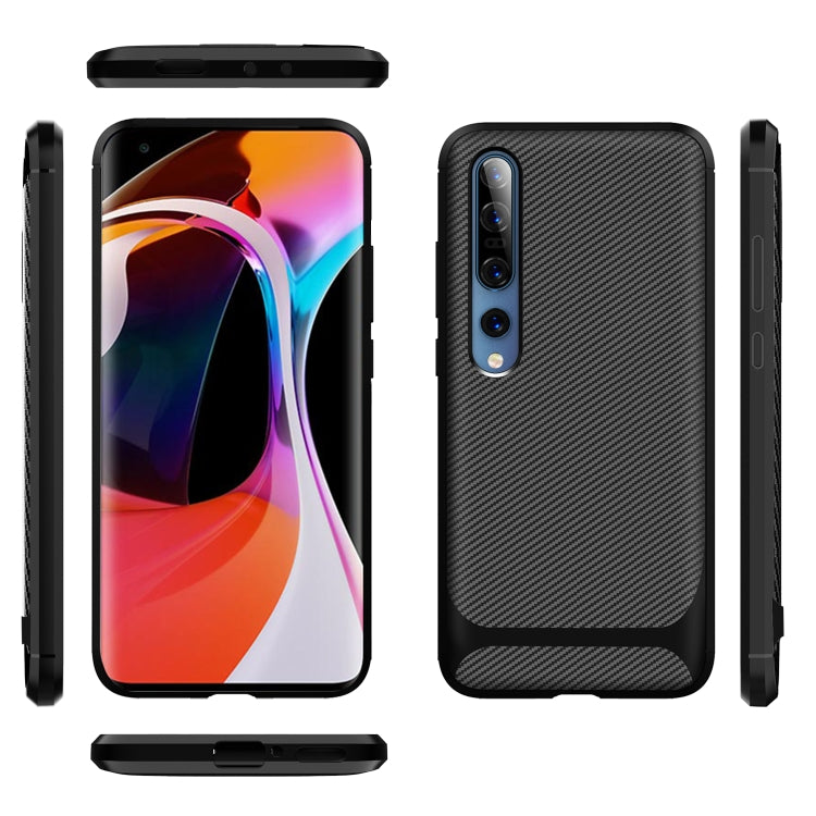 For Xiaomi Mi 10 / 10 Pro 5G Carbon Fiber Texture Shockproof TPU Protective Case