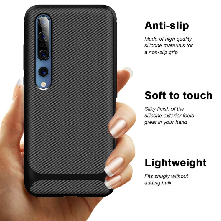 For Xiaomi Mi 10 / 10 Pro 5G Carbon Fiber Texture Shockproof TPU Protective Case