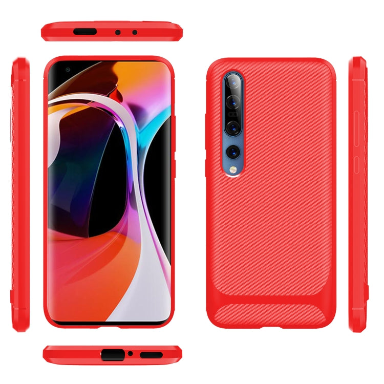 For Xiaomi Mi 10 / 10 Pro 5G Carbon Fiber Texture Shockproof TPU Protective Case