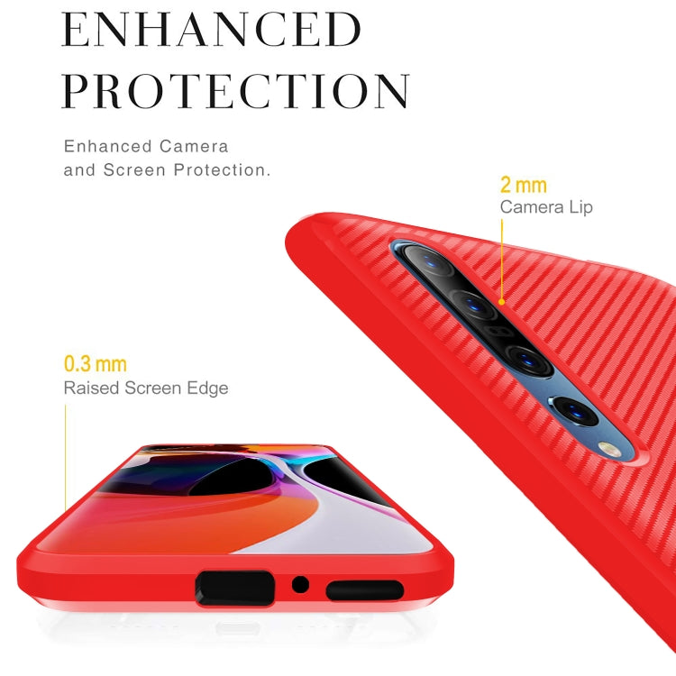 For Xiaomi Mi 10 / 10 Pro 5G Carbon Fiber Texture Shockproof TPU Protective Case