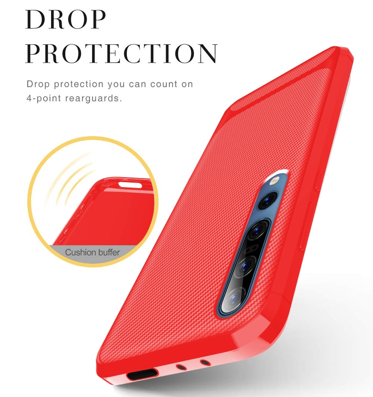 For Xiaomi Mi 10 / 10 Pro 5G Carbon Fiber Texture Shockproof TPU Protective Case