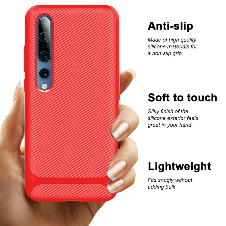 For Xiaomi Mi 10 / 10 Pro 5G Carbon Fiber Texture Shockproof TPU Protective Case