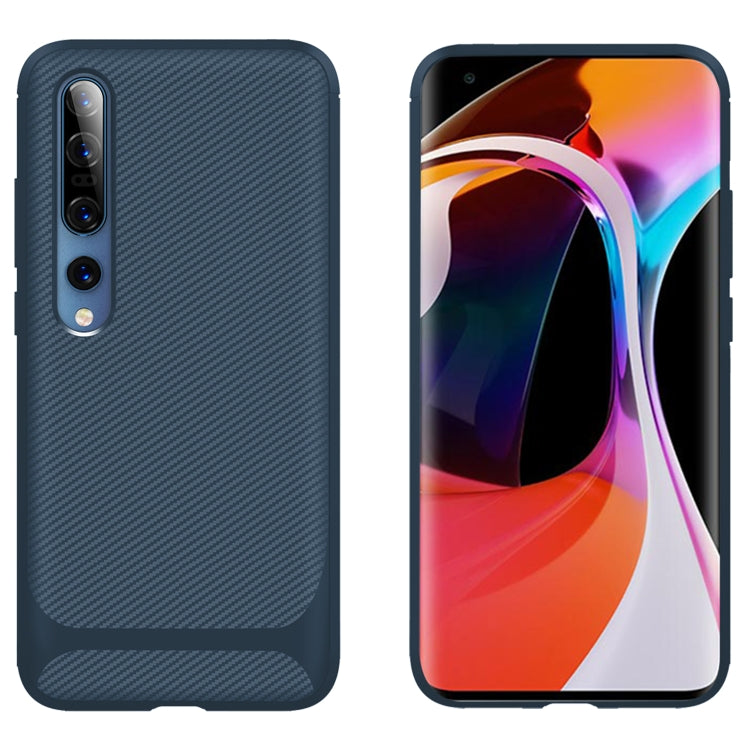 For Xiaomi Mi 10 / 10 Pro 5G Carbon Fiber Texture Shockproof TPU Protective Case