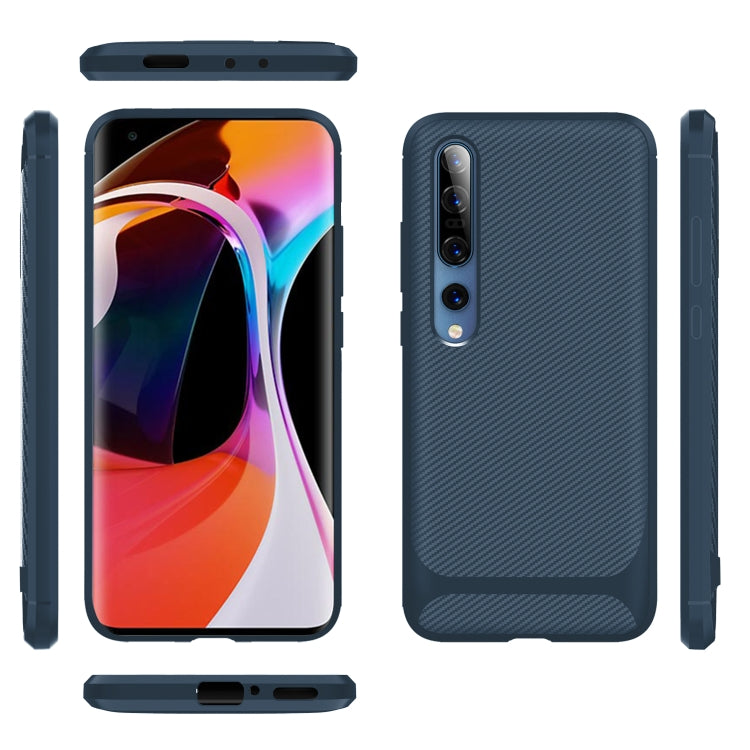 For Xiaomi Mi 10 / 10 Pro 5G Carbon Fiber Texture Shockproof TPU Protective Case