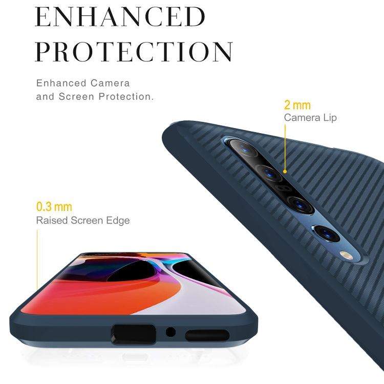 For Xiaomi Mi 10 / 10 Pro 5G Carbon Fiber Texture Shockproof TPU Protective Case