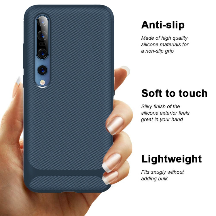 For Xiaomi Mi 10 / 10 Pro 5G Carbon Fiber Texture Shockproof TPU Protective Case
