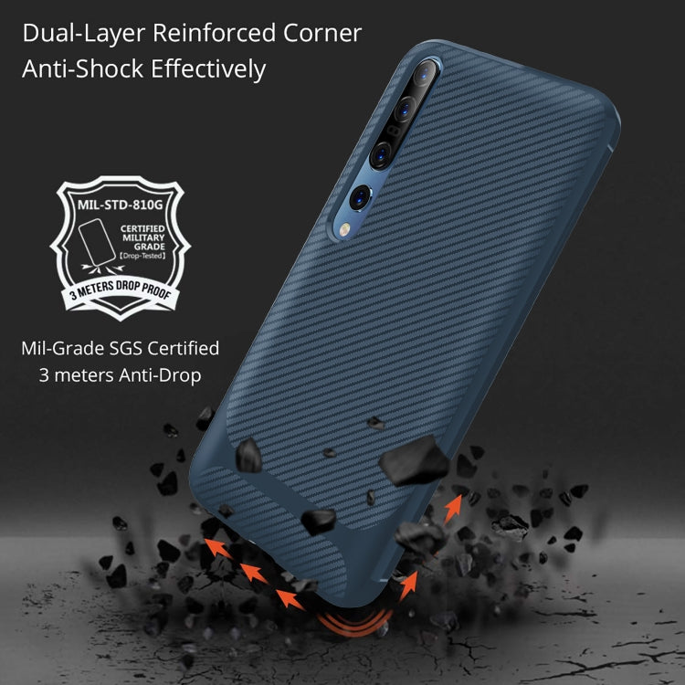 For Xiaomi Mi 10 / 10 Pro 5G Carbon Fiber Texture Shockproof TPU Protective Case