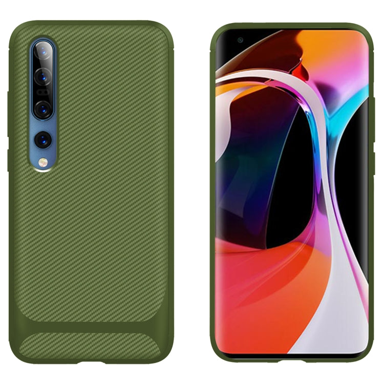 For Xiaomi Mi 10 / 10 Pro 5G Carbon Fiber Texture Shockproof TPU Protective Case