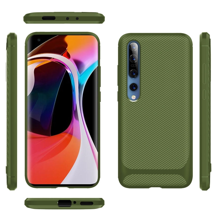 For Xiaomi Mi 10 / 10 Pro 5G Carbon Fiber Texture Shockproof TPU Protective Case