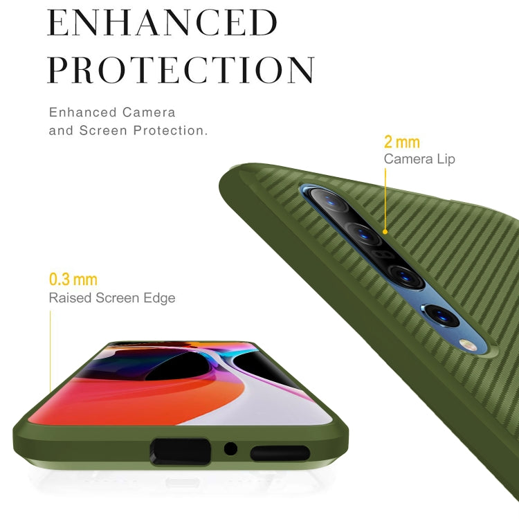 For Xiaomi Mi 10 / 10 Pro 5G Carbon Fiber Texture Shockproof TPU Protective Case