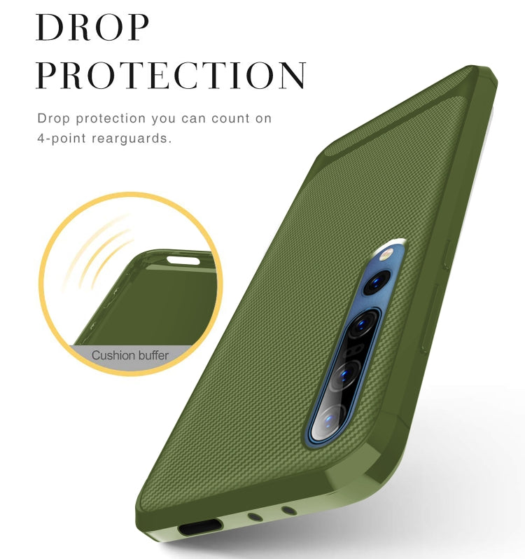 For Xiaomi Mi 10 / 10 Pro 5G Carbon Fiber Texture Shockproof TPU Protective Case