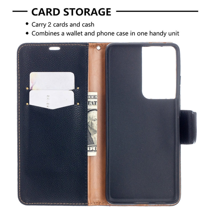 For Samsung Galaxy S21 Ultra 5G Litchi Texture Pure Color Horizontal Flip Leather Case with Holder & Card Slots & Wallet & Lanyard