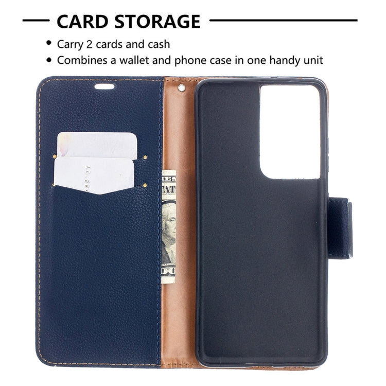 For Samsung Galaxy S21 Ultra 5G Litchi Texture Pure Color Horizontal Flip Leather Case with Holder & Card Slots & Wallet & Lanyard