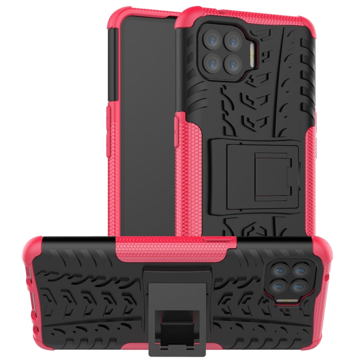 For OPPO F17 Pro Tire Texture Shockproof TPU+PC Protective Case with Holder