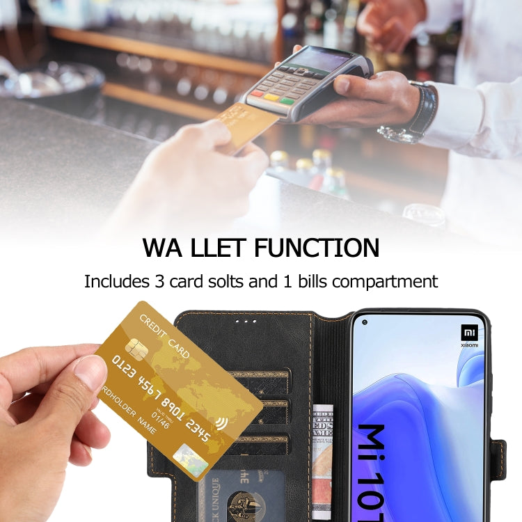 For Xiaomi Mi 10T 5G Retro Magnetic Closing Clasp Horizontal Flip Leather Case with Holder & Card Slots & Photo Frame & Wallet