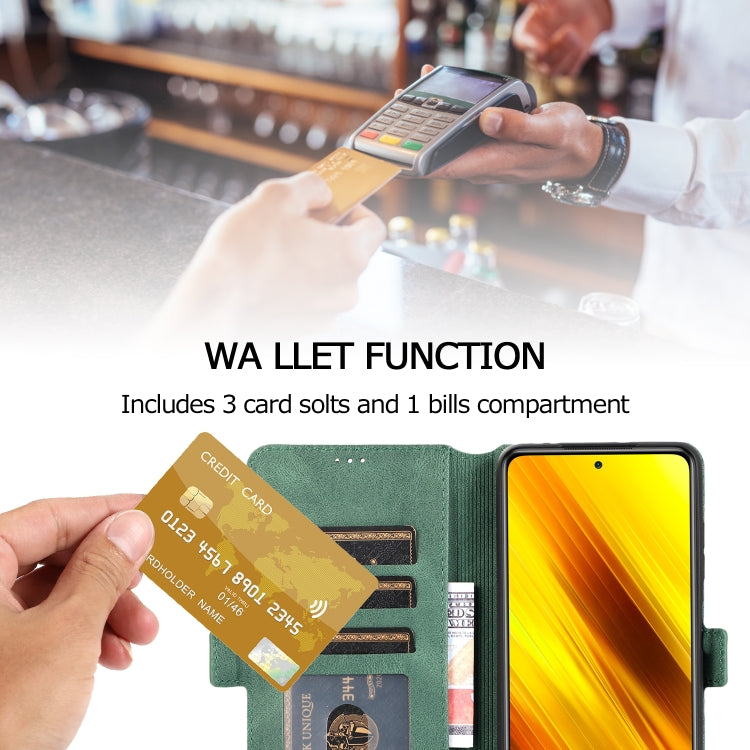 For Xiaomi Poco X3 NFC Retro Magnetic Closing Clasp Horizontal Flip Leather Case with Holder & Card Slots & Photo Frame & Wallet