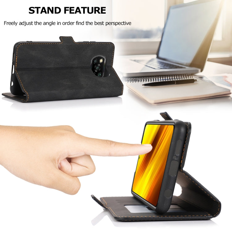 For Xiaomi Poco X3 NFC Retro Magnetic Closing Clasp Horizontal Flip Leather Case with Holder & Card Slots & Photo Frame & Wallet