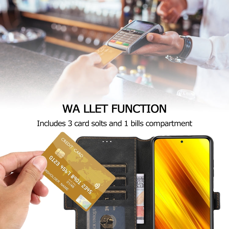 For Xiaomi Poco X3 NFC Retro Magnetic Closing Clasp Horizontal Flip Leather Case with Holder & Card Slots & Photo Frame & Wallet