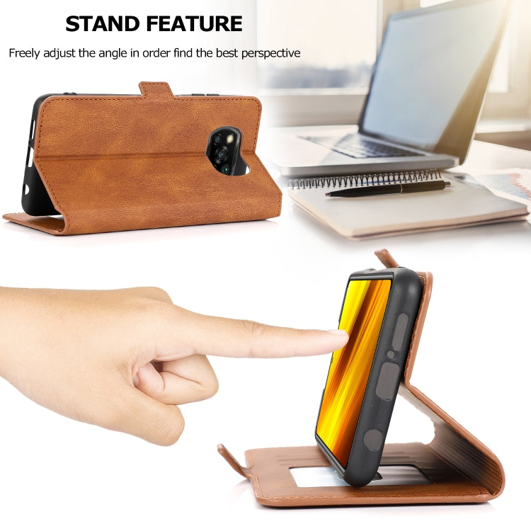 For Xiaomi Poco X3 NFC Retro Magnetic Closing Clasp Horizontal Flip Leather Case with Holder & Card Slots & Photo Frame & Wallet