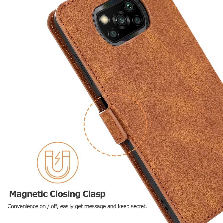 For Xiaomi Poco X3 NFC Retro Magnetic Closing Clasp Horizontal Flip Leather Case with Holder & Card Slots & Photo Frame & Wallet