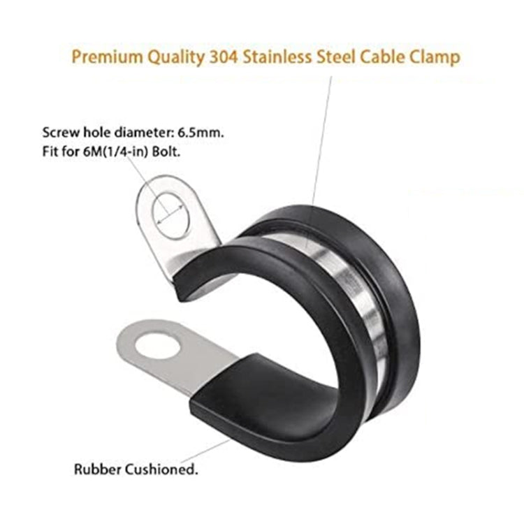 45 PCS Car Rubber Cushion Pipe Clamps 304 Stainless Steel Clamps