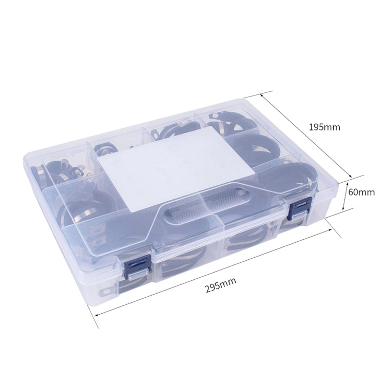 62 PCS Car Rubber Cushion Pipe Clamps 304 Stainless Steel Clamps