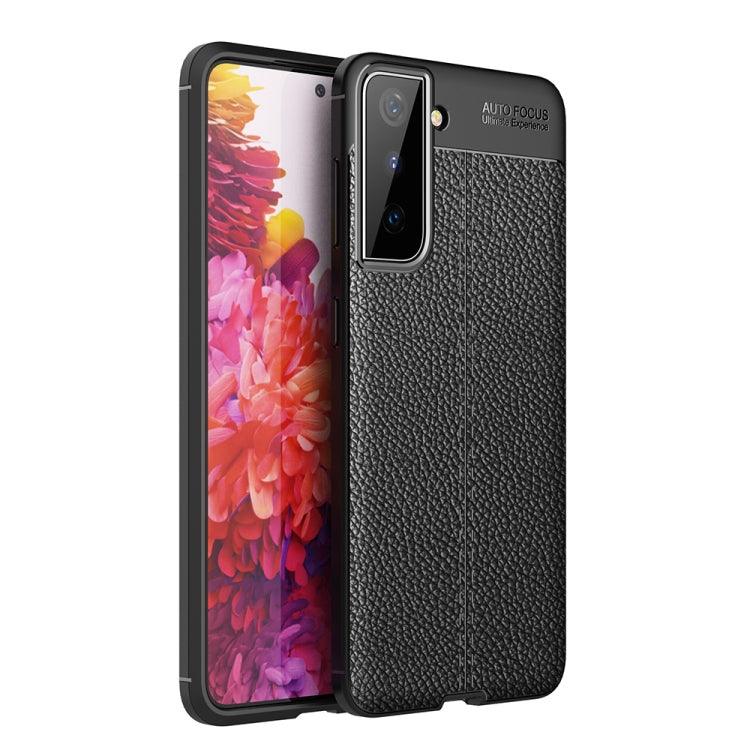 For Samsung Galaxy S21+ 5G Litchi Texture TPU Shockproof Case