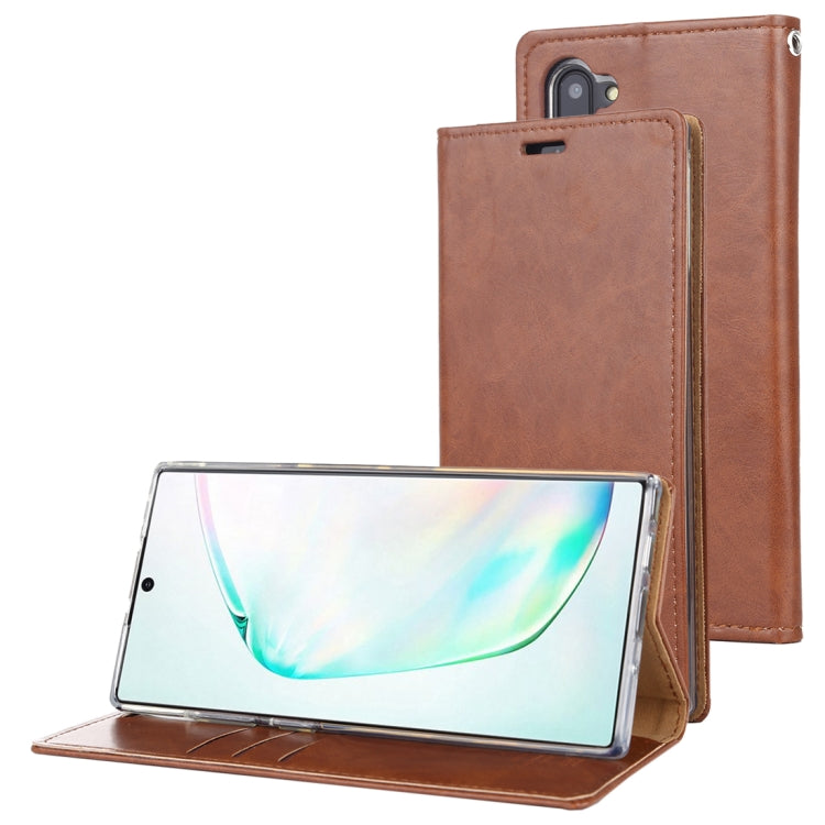 For Galaxy Note 10 MERCURY GOOSPERY BLUE MOON FLIP Series Crazy Horse Texture Horizontal Flip Leather Case with Holder & Card Slots & Wallet
