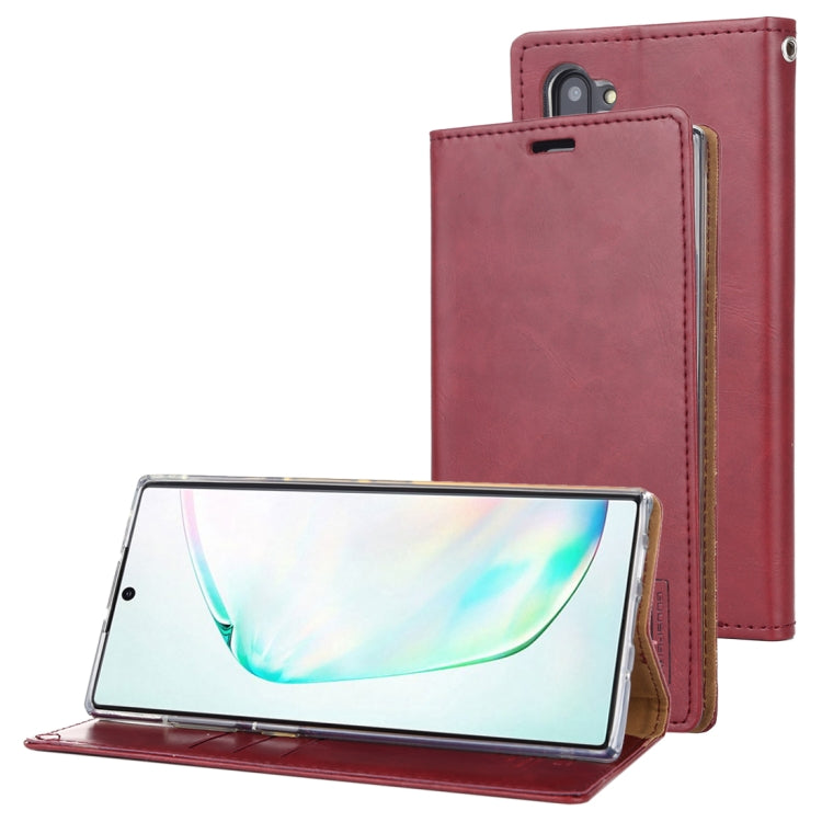 For Galaxy Note 10 MERCURY GOOSPERY BLUE MOON FLIP Series Crazy Horse Texture Horizontal Flip Leather Case with Holder & Card Slots & Wallet