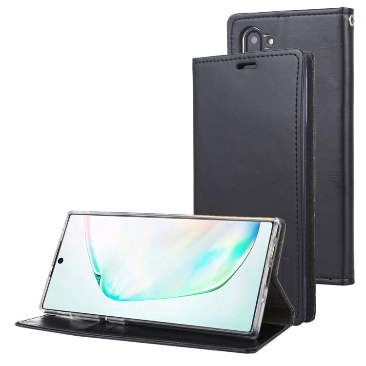 For Galaxy Note 10 MERCURY GOOSPERY BLUE MOON FLIP Series Crazy Horse Texture Horizontal Flip Leather Case with Holder & Card Slots & Wallet