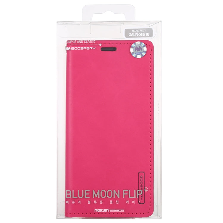 For Galaxy Note 10 MERCURY GOOSPERY BLUE MOON FLIP Series Crazy Horse Texture Horizontal Flip Leather Case with Holder & Card Slots & Wallet