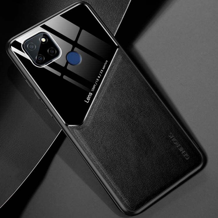 For OPPO Realme V3 All-inclusive Leather + Organic Glass Protective Case with Metal Iron Sheet