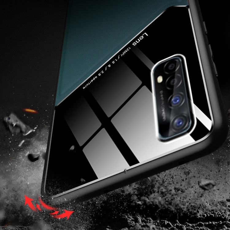 For OPPO Realme 7 All-inclusive Leather + Organic Glass Protective Case with Metal Iron Sheet