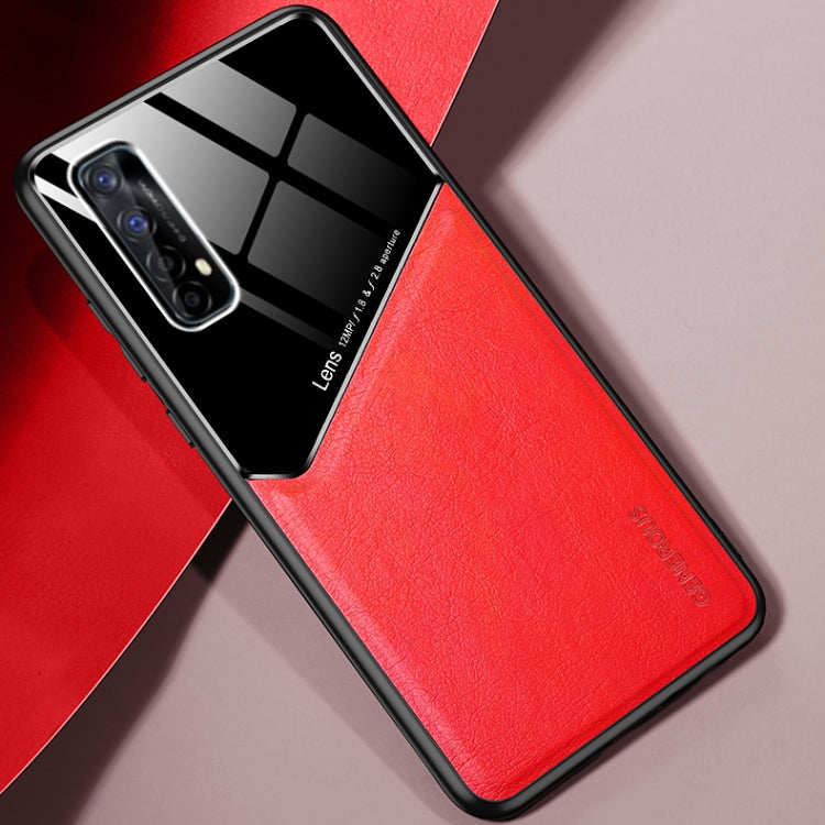 For OPPO Realme 7 All-inclusive Leather + Organic Glass Protective Case with Metal Iron Sheet