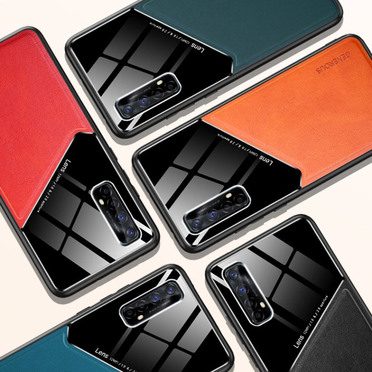 For OPPO Realme 7 All-inclusive Leather + Organic Glass Protective Case with Metal Iron Sheet