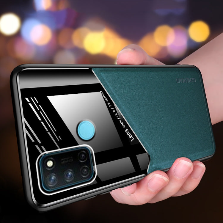 For OPPO Realme 7i / C17 All-inclusive Leather + Organic Glass Protective Case with Metal Iron Sheet