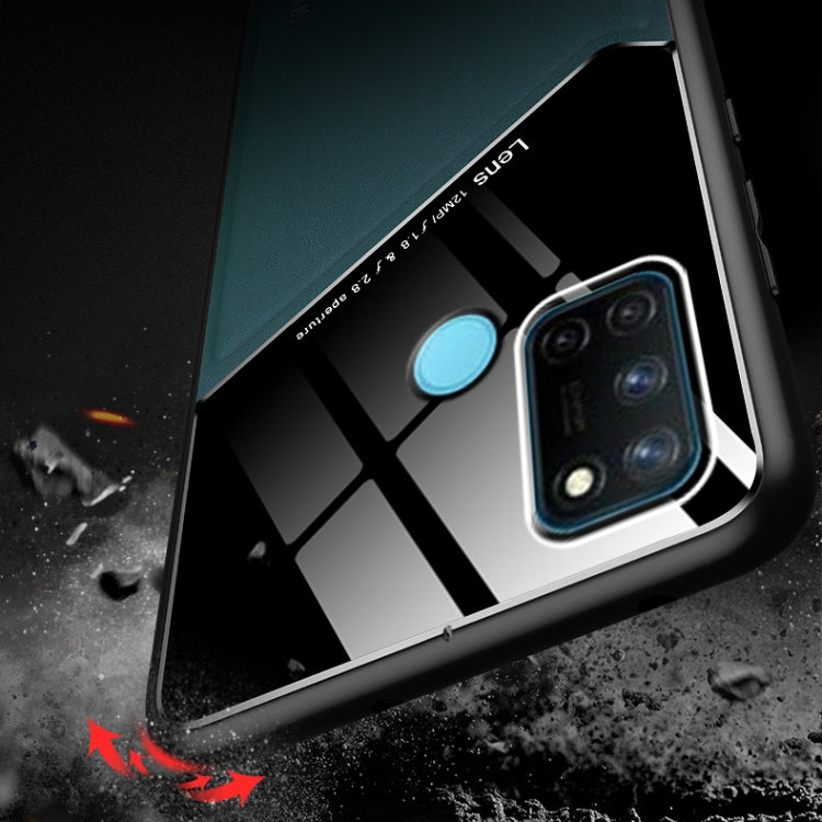 For OPPO Realme 7i / C17 All-inclusive Leather + Organic Glass Protective Case with Metal Iron Sheet