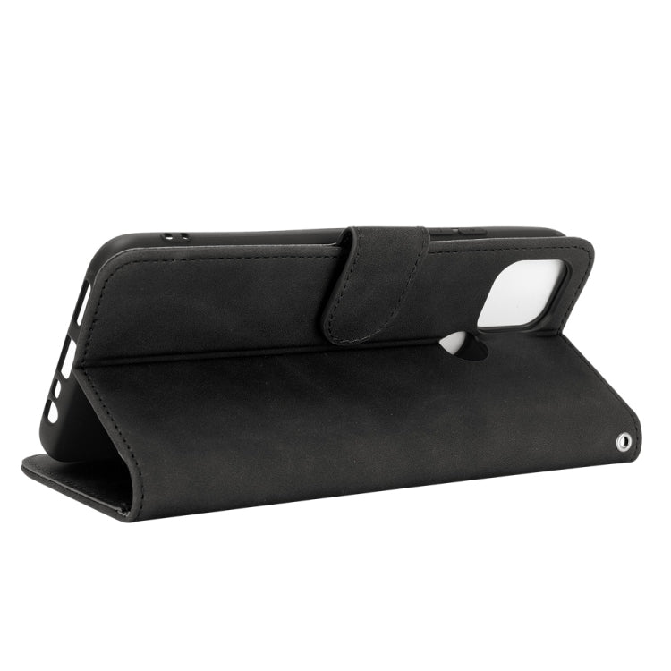 For OPPO A15 Solid Color Skin Feel Magnetic Buckle Horizontal Flip Calf Texture PU Leather Case with Holder & Card Slots & Wallet