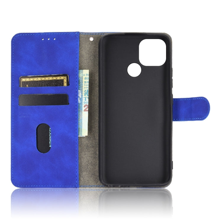 For OPPO A15 Solid Color Skin Feel Magnetic Buckle Horizontal Flip Calf Texture PU Leather Case with Holder & Card Slots & Wallet