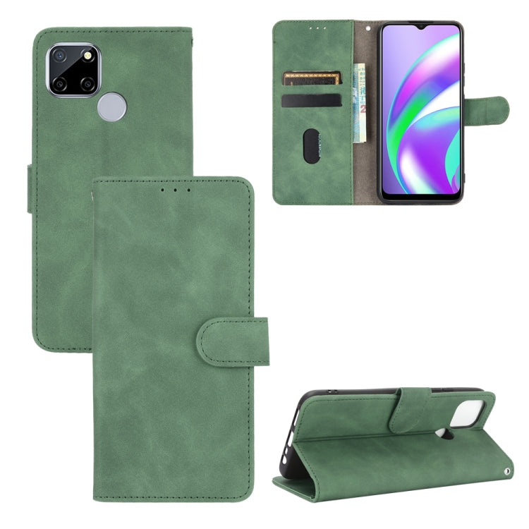For OPPO A15 Solid Color Skin Feel Magnetic Buckle Horizontal Flip Calf Texture PU Leather Case with Holder & Card Slots & Wallet