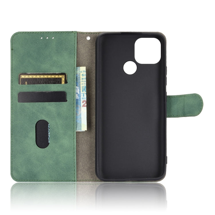 For OPPO A15 Solid Color Skin Feel Magnetic Buckle Horizontal Flip Calf Texture PU Leather Case with Holder & Card Slots & Wallet