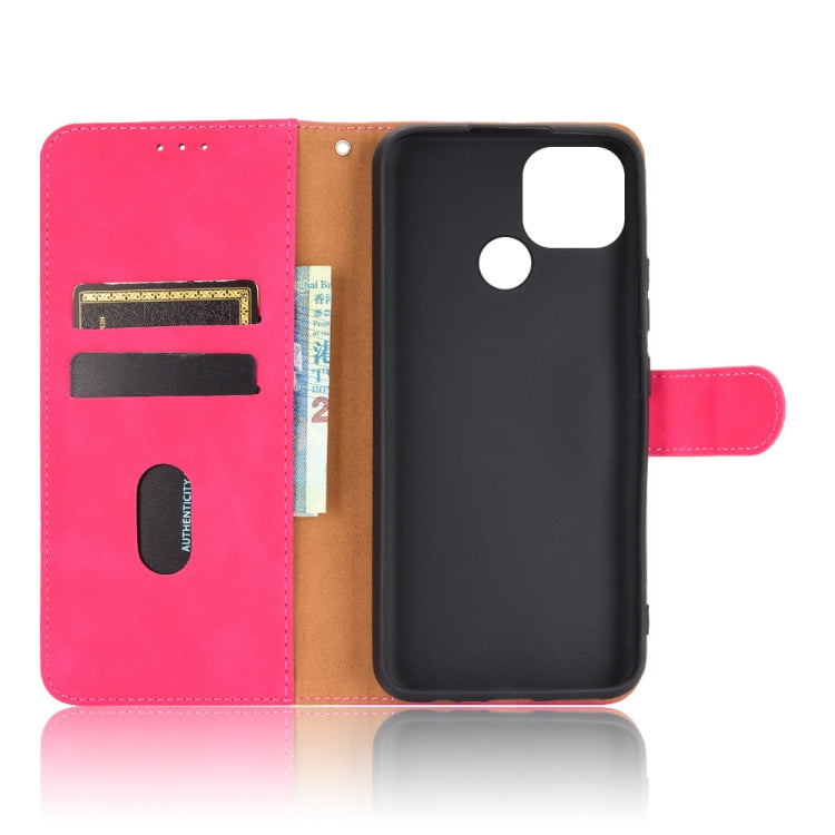 For OPPO A15 Solid Color Skin Feel Magnetic Buckle Horizontal Flip Calf Texture PU Leather Case with Holder & Card Slots & Wallet