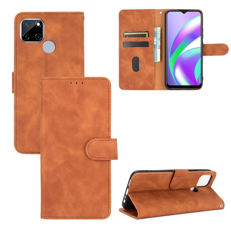 For OPPO A15 Solid Color Skin Feel Magnetic Buckle Horizontal Flip Calf Texture PU Leather Case with Holder & Card Slots & Wallet
