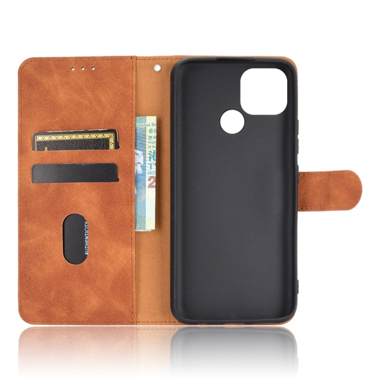 For OPPO A15 Solid Color Skin Feel Magnetic Buckle Horizontal Flip Calf Texture PU Leather Case with Holder & Card Slots & Wallet
