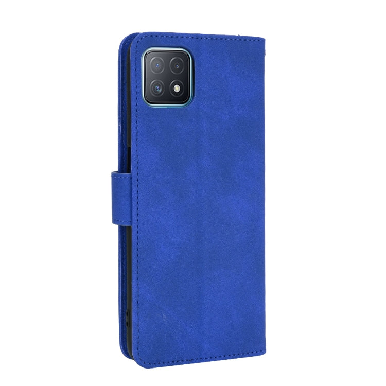 For OPPO A72 5G / A73 5G Solid Color Skin Feel Magnetic Buckle Horizontal Flip Calf Texture PU Leather Case with Holder & Card Slots & Wallet